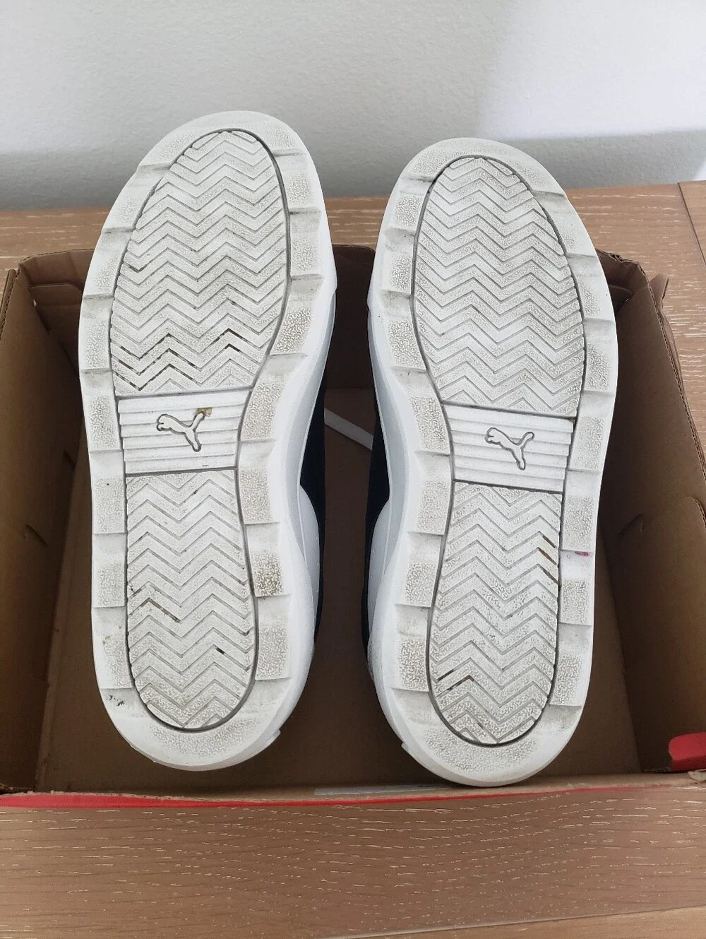 Women's Puma White Sneakers with Black Formstrip